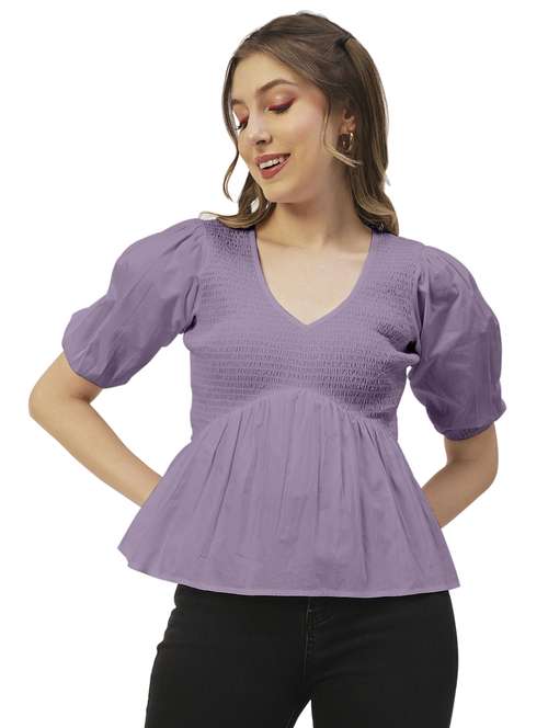 women's peplum v neck top - 19907399 - Standard Image - 0