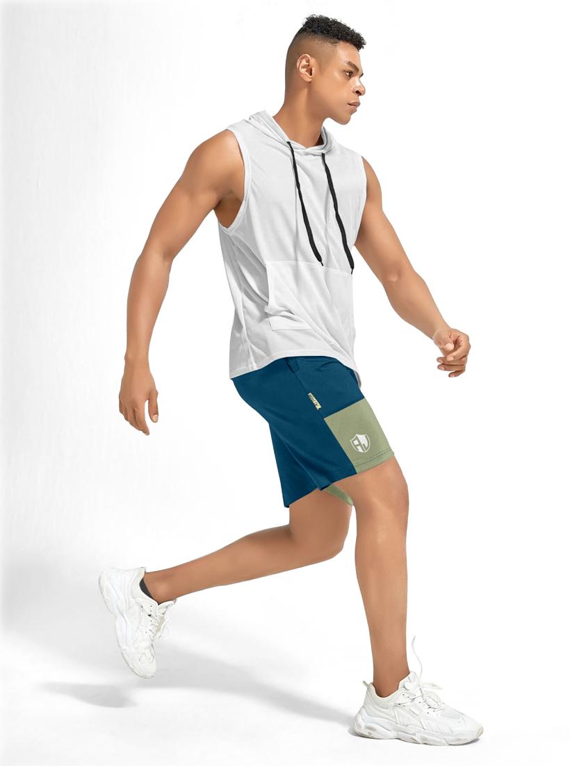 men color block cotton shorts - 19907551 - Standard Image - 4