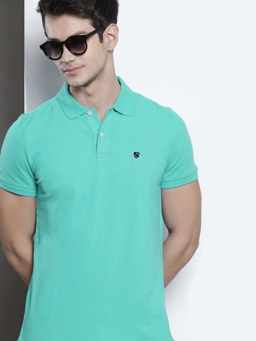 solids polo neck t- shirt - 19907702 -  Standard Image - 1