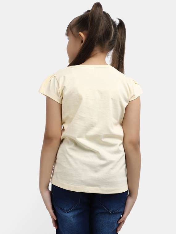 girls printed round neck regular tee - 19908617 -  Standard Image - 1