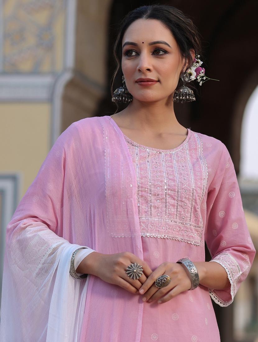 printed kurta sharara set with dupatta - 19910193 - Standard Image - 4