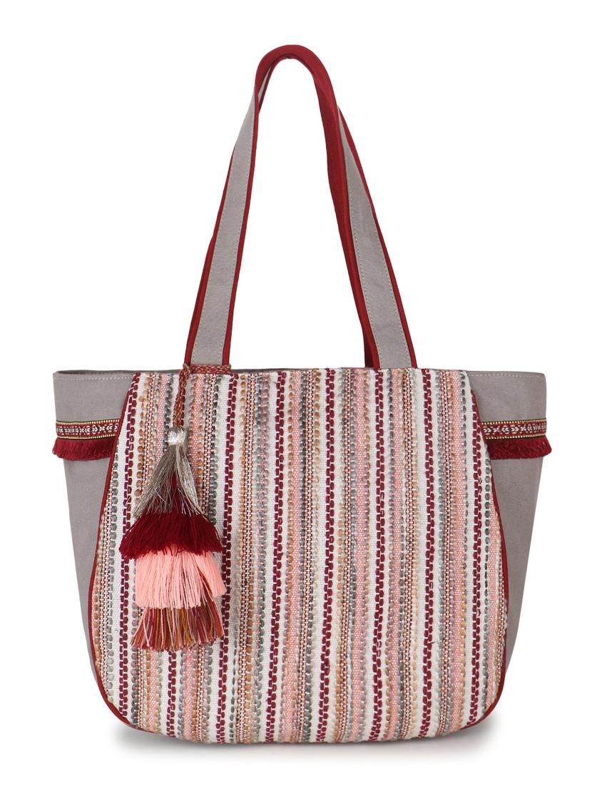 grey cotton structured tote - 19910258 - Zoom Image - 0