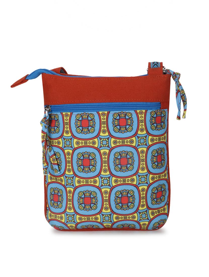 orange cotton polyester blend sling bag - 19910263 -  Standard Image - 1