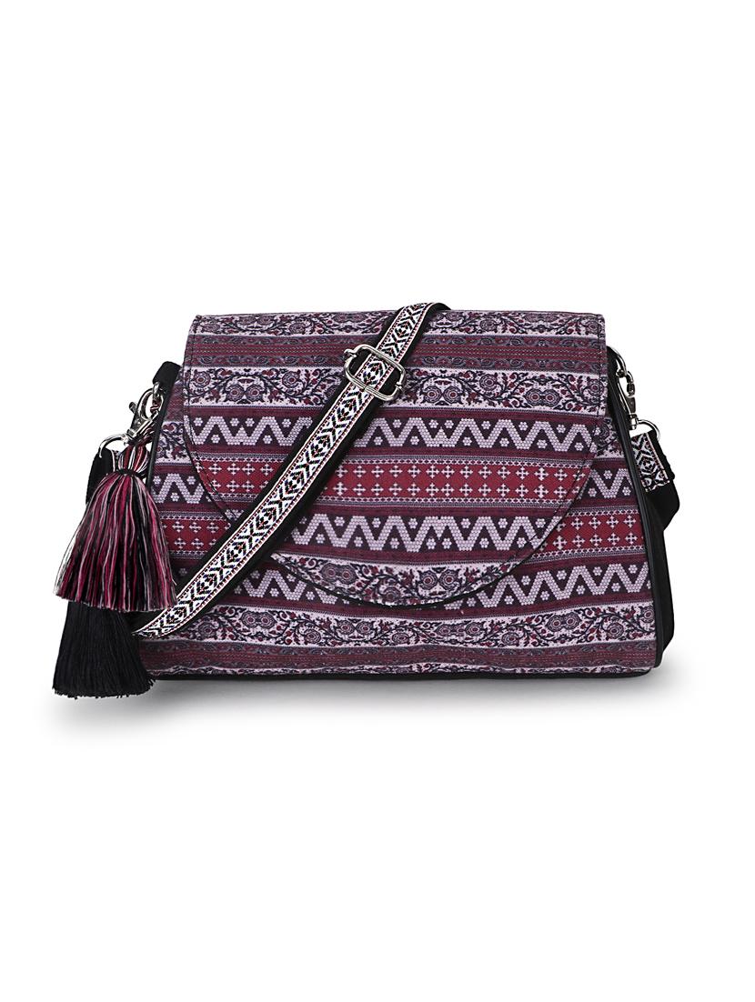 wine cotton polyester blend sling bag - 19910265 -  Zoom Image - 0