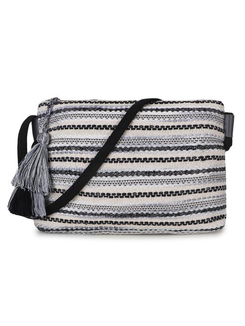 black cotton polyester blend sling bag - 19910269 - Standard Image - 0