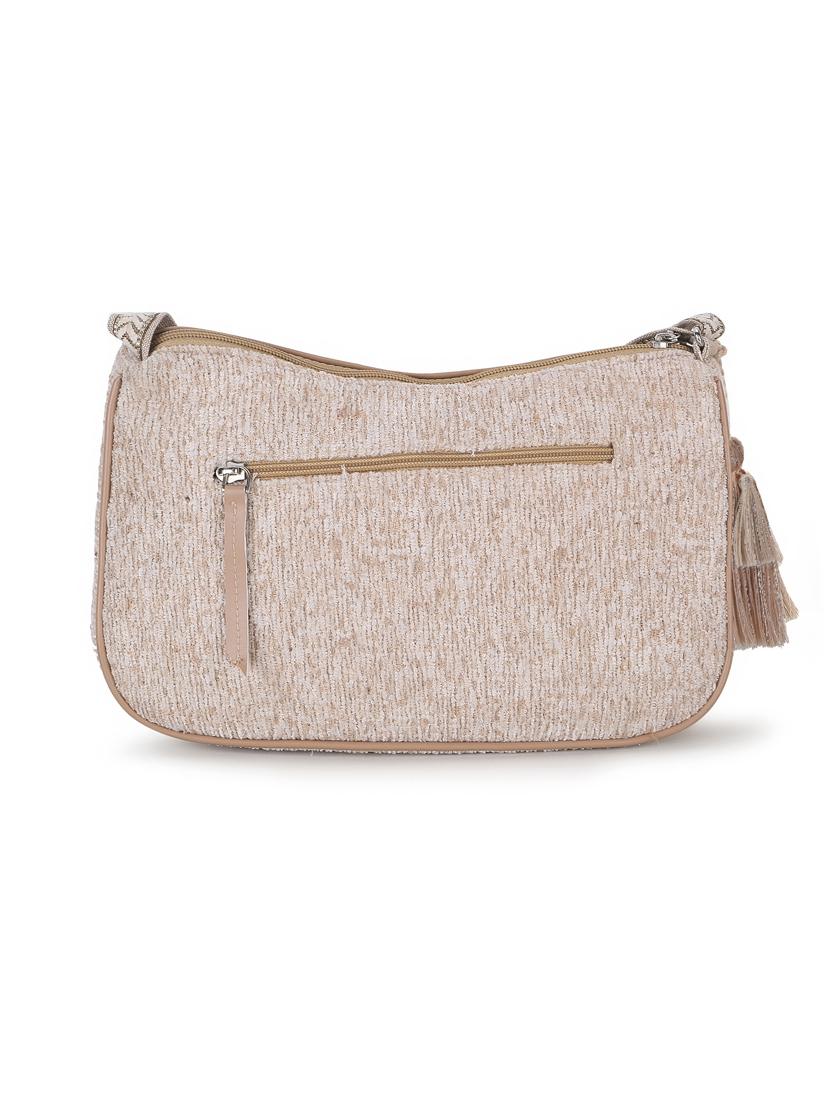 tan cotton polyester blend sling bag - 19910271 - Standard Image - 1