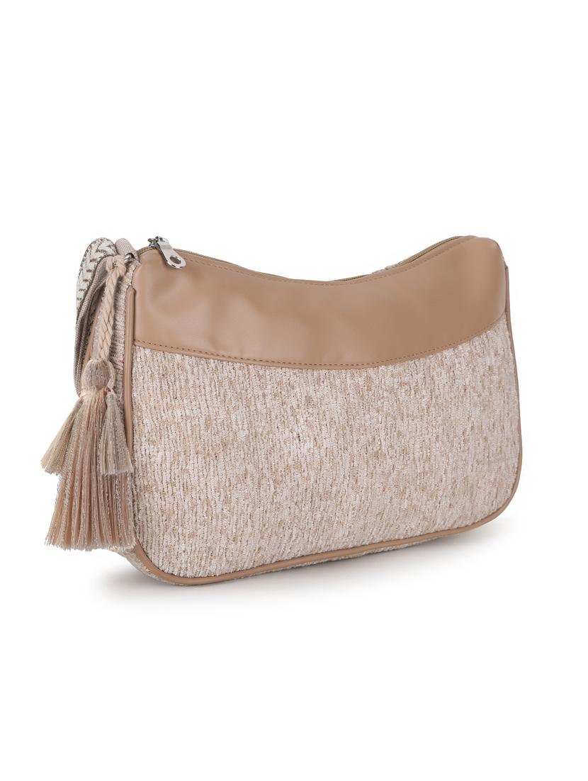 tan cotton polyester blend sling bag - 19910271 - Standard Image - 4