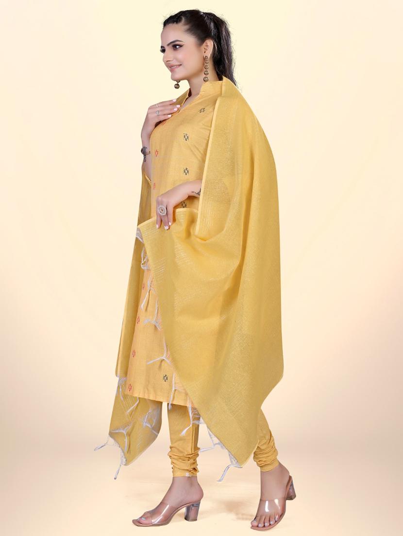 unstitched cotton churidar suit set - 19910323 - Standard Image - 1
