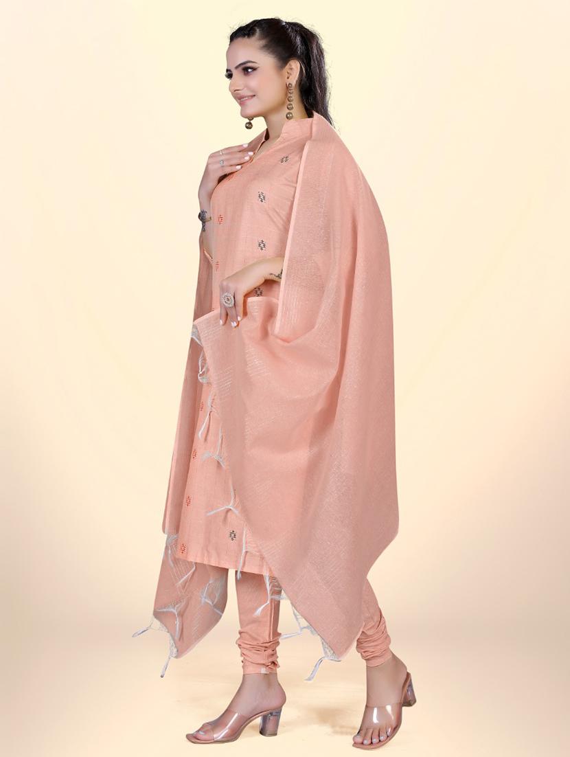 unstitched cotton churidar suit set - 19910324 - Standard Image - 1