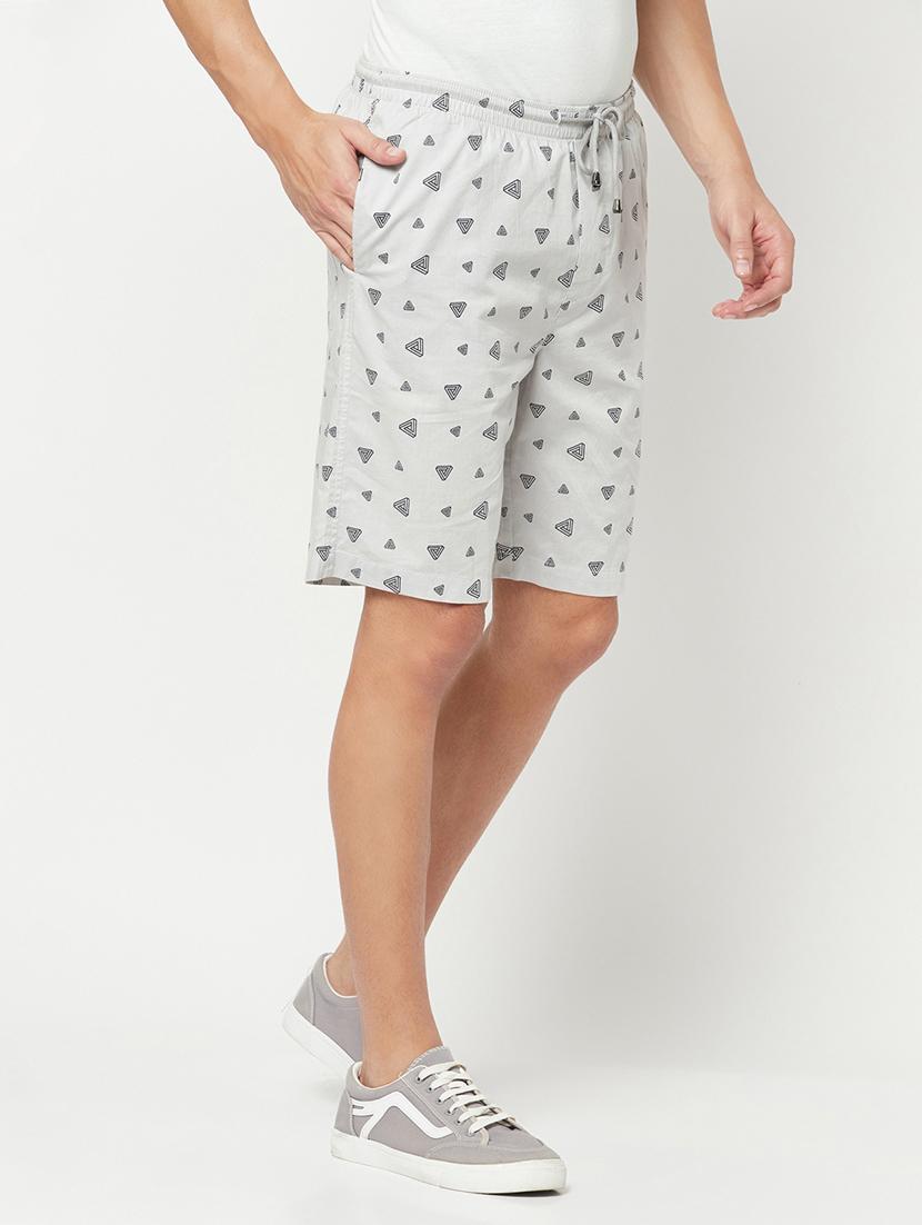 grey printed shorts - 19910855 - Standard Image - 1