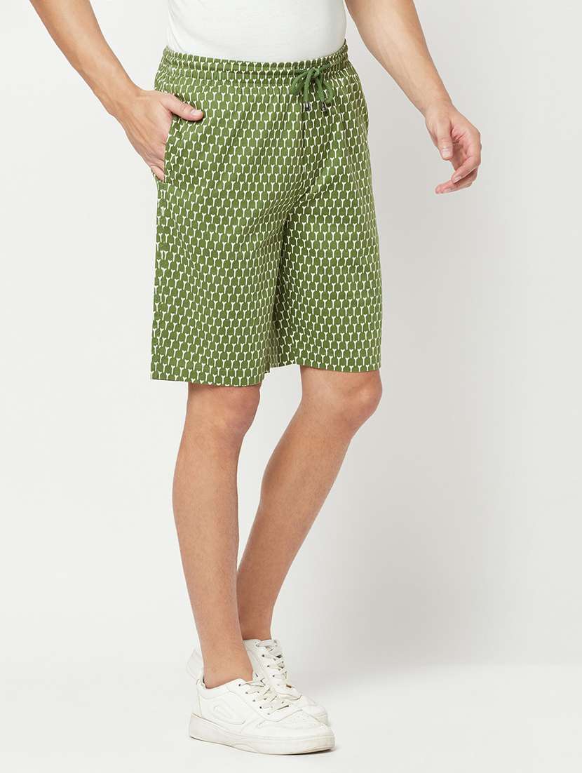green printed shorts - 19910857 -  Standard Image - 1