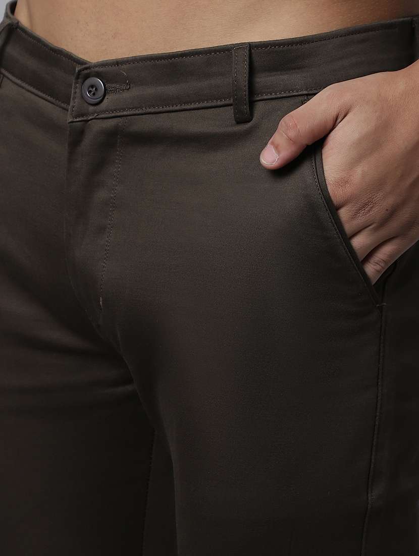 solid cotton flat front casual trouser - 19911363 -  Standard Image - 4