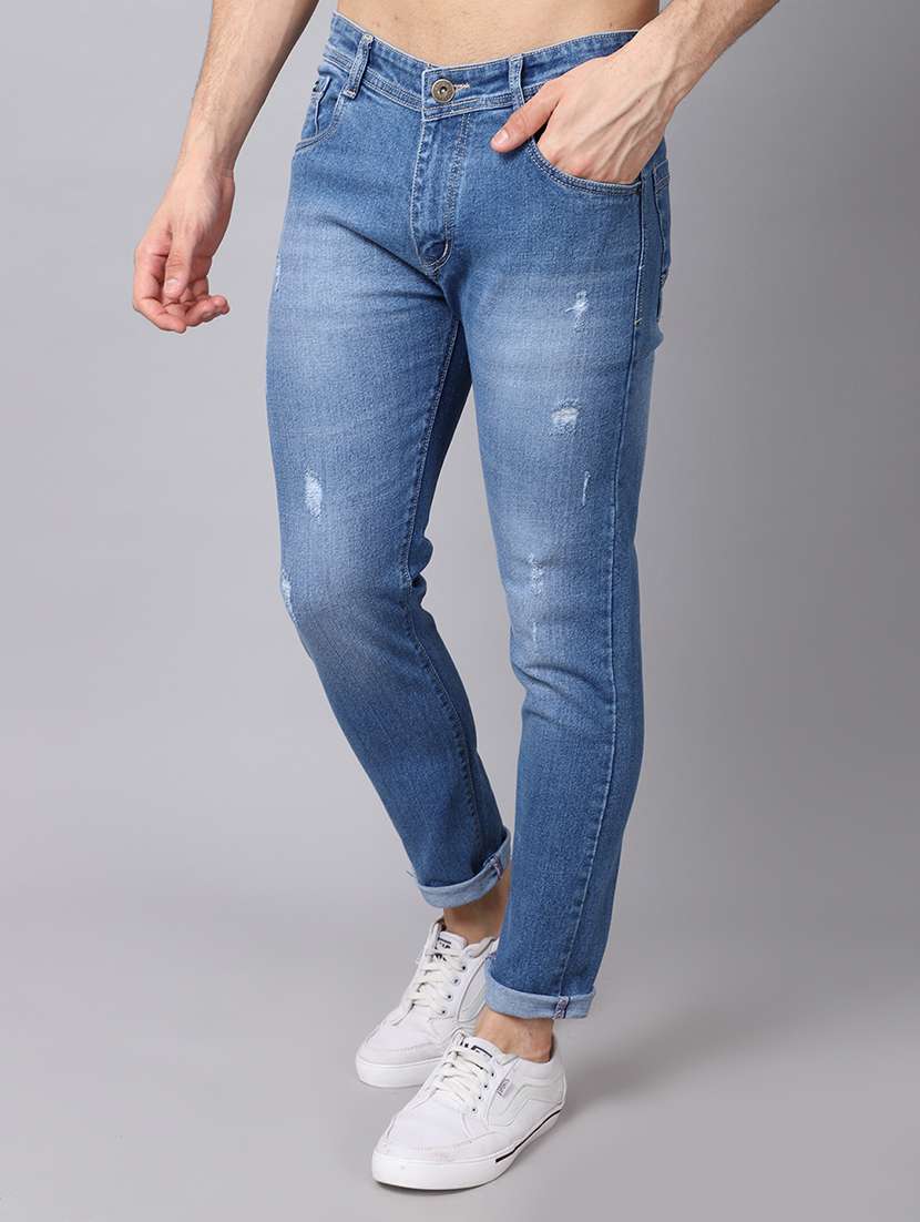 mens slim fit distressed jeans - 19911452 -  Standard Image - 1