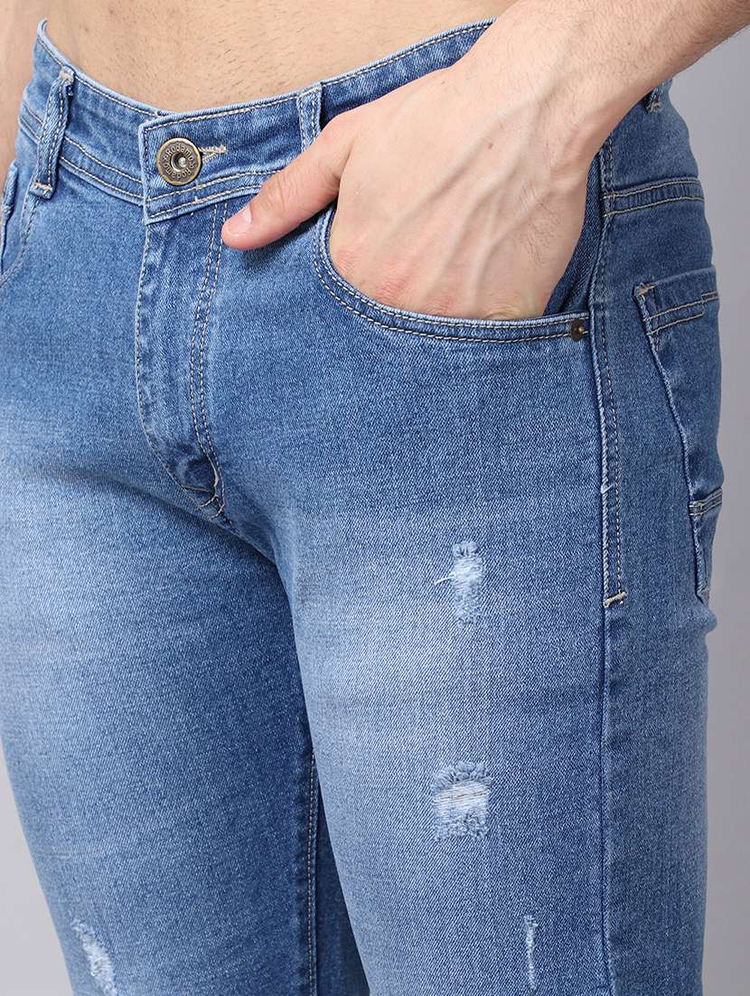 mens slim fit distressed jeans - 19911452 -  Standard Image - 4