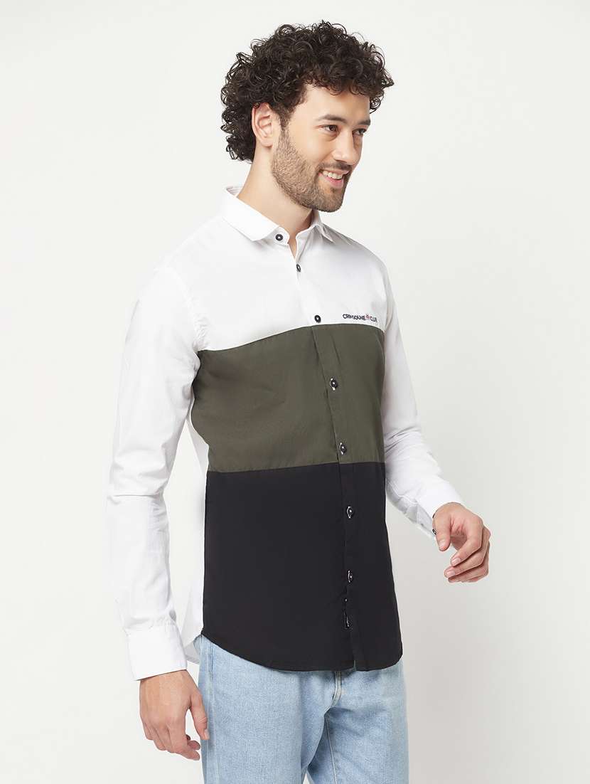 mens color block casual shirt - 19911460 - Standard Image - 1