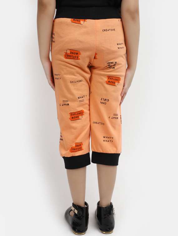 orange printed solid three fourth  - 19912808 -  Standard Image - 1