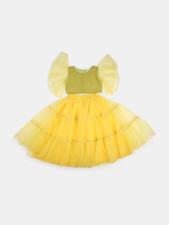 girls round neck short sleeves frock - 19912847 - Standard Image - 1