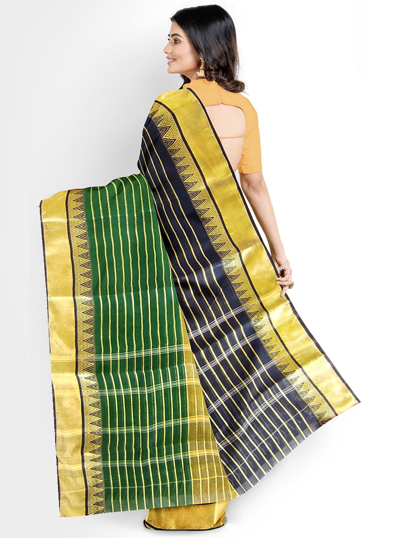 women's stripes yellow colored saree - 19913334 -  Standard Image - 1