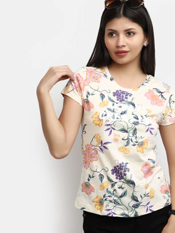 women printed cotton regular tee - 19913383 -  Standard Image - 1