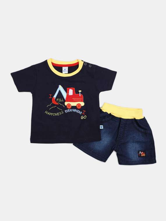 boys printed t shirt and short set