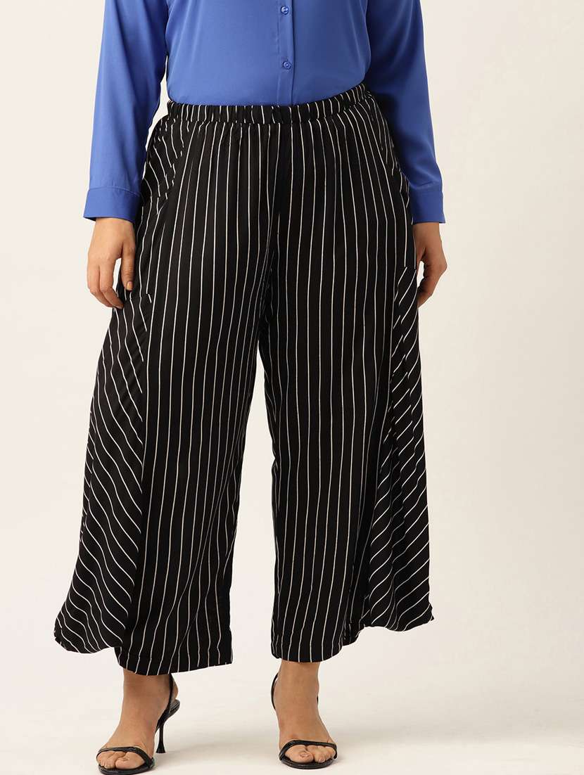 therebelinme women striped cowl styled trousers