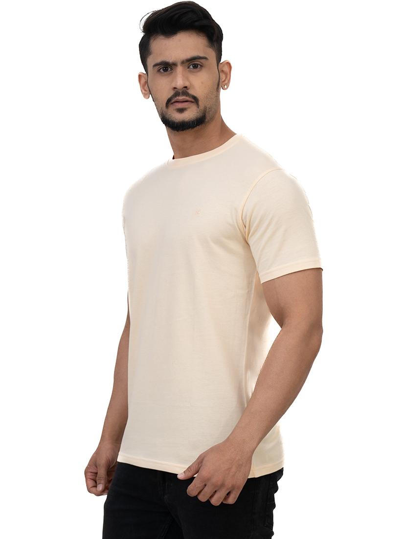 round neck solid cotton t-shirt - 19914975 - Standard Image - 1