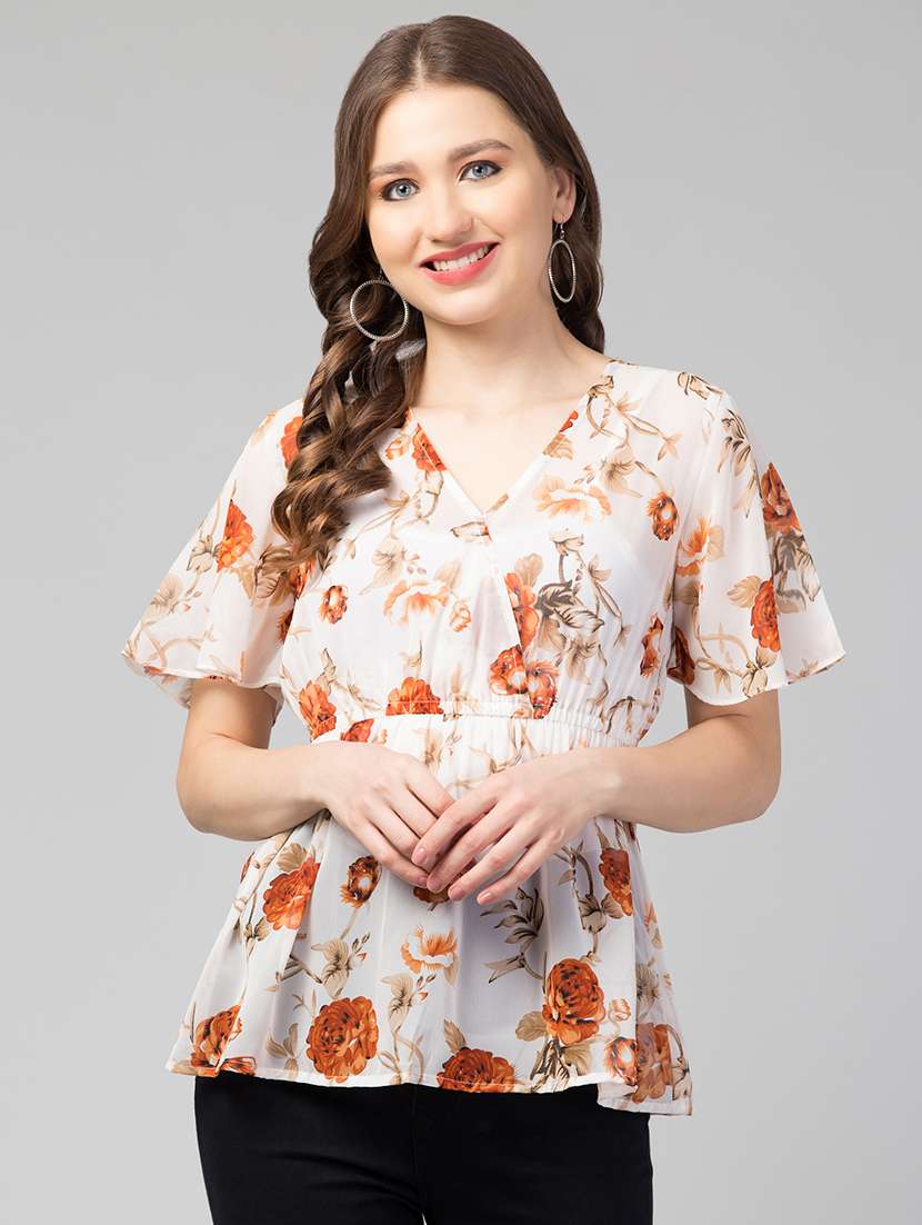 women's peplum v neck top