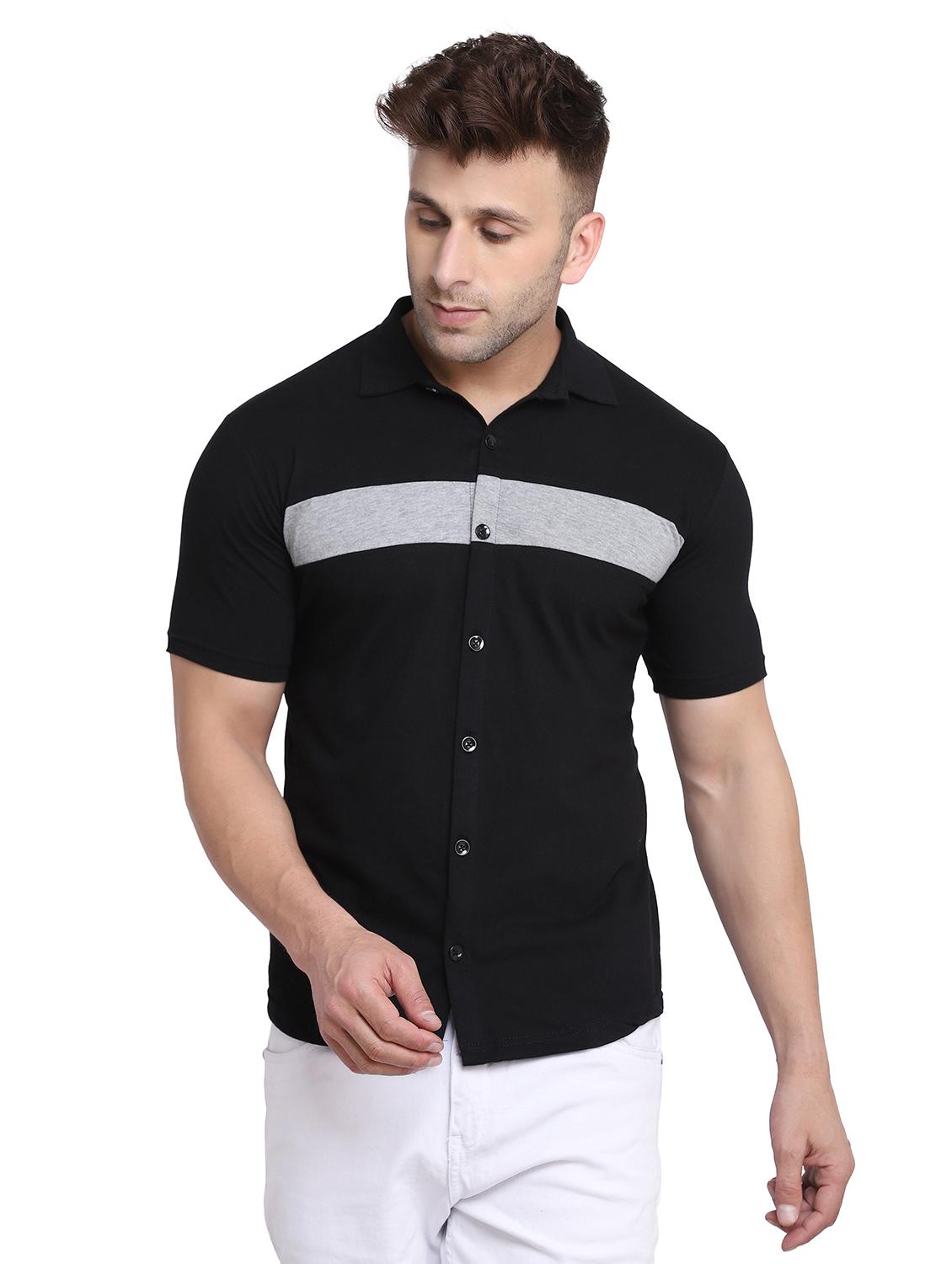 mens color block casual shirt - 19915401 - Standard Image - 1