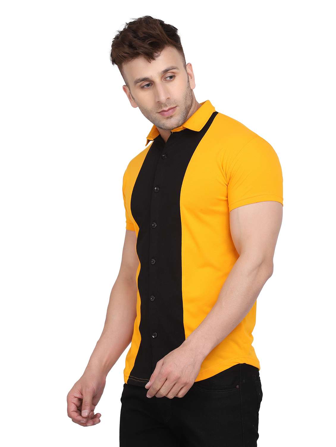 mens color block casual shirt - 19915409 -  Standard Image - 1