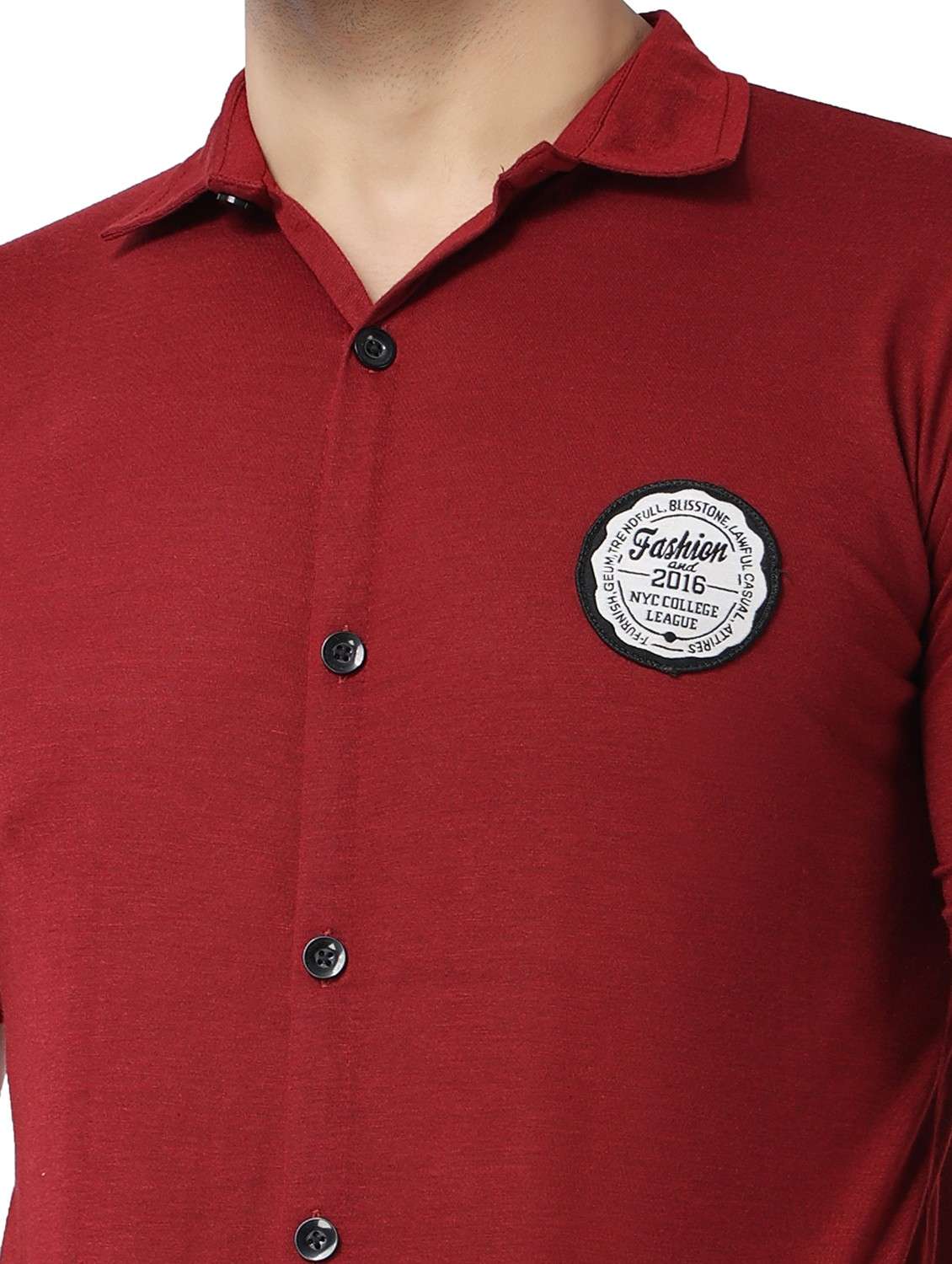 maroon cotton blend casual shirt - 19915428 -  Standard Image - 4