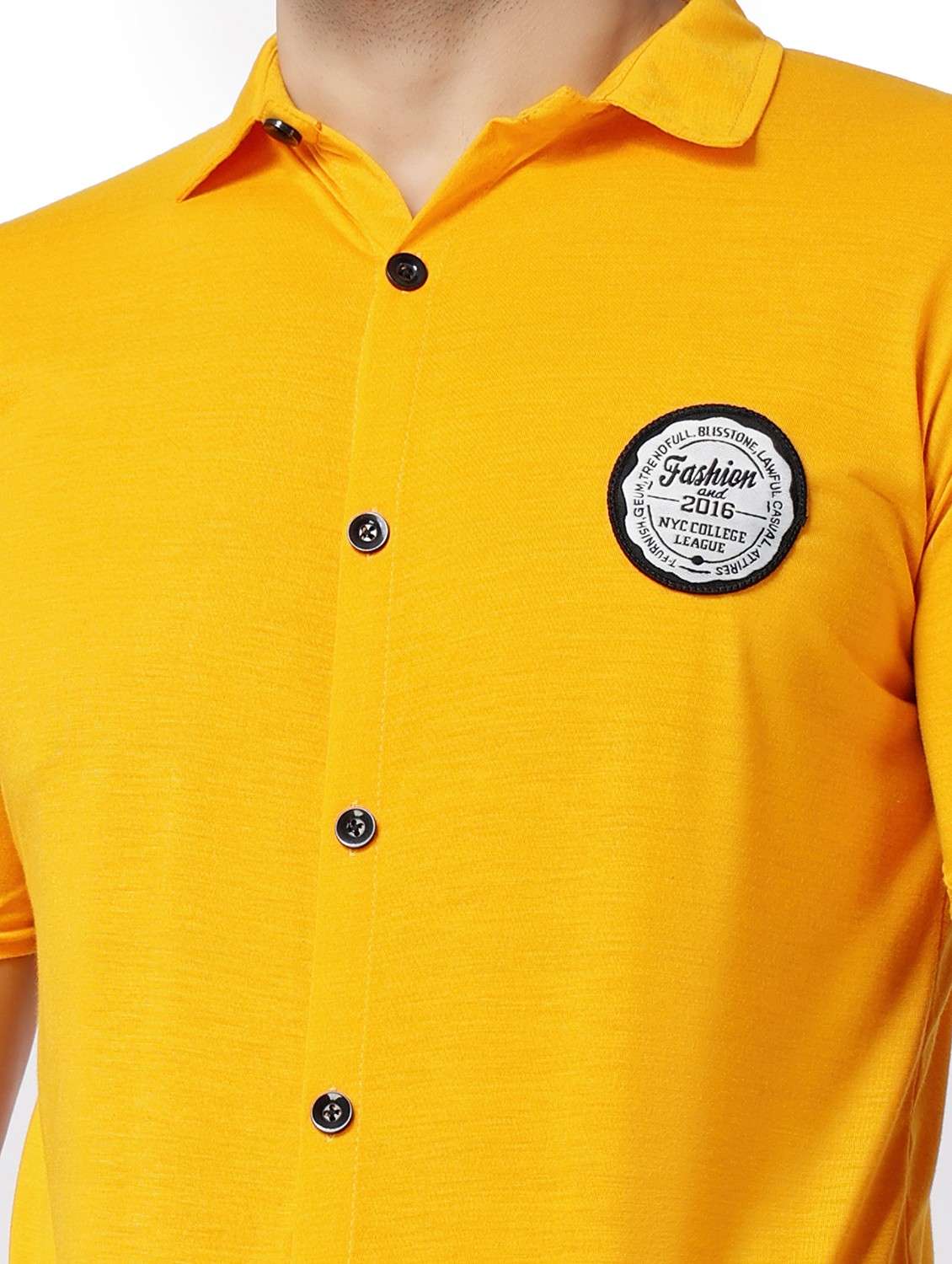 yellow cotton blend casual shirt - 19915429 - Standard Image - 4