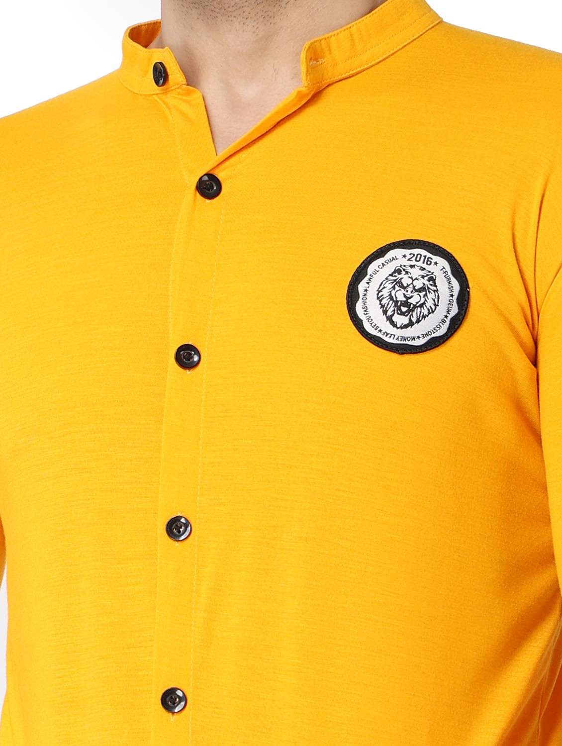 yellow cotton blend casual shirt - 19915438 - Standard Image - 4