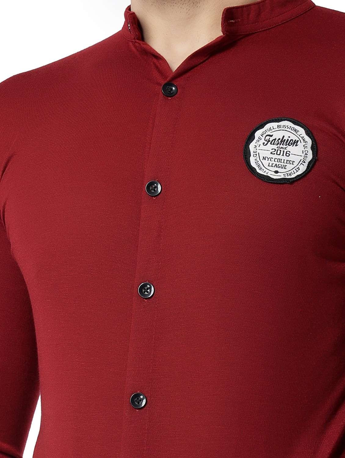 maroon cotton blend casual shirt - 19915443 - Standard Image - 4