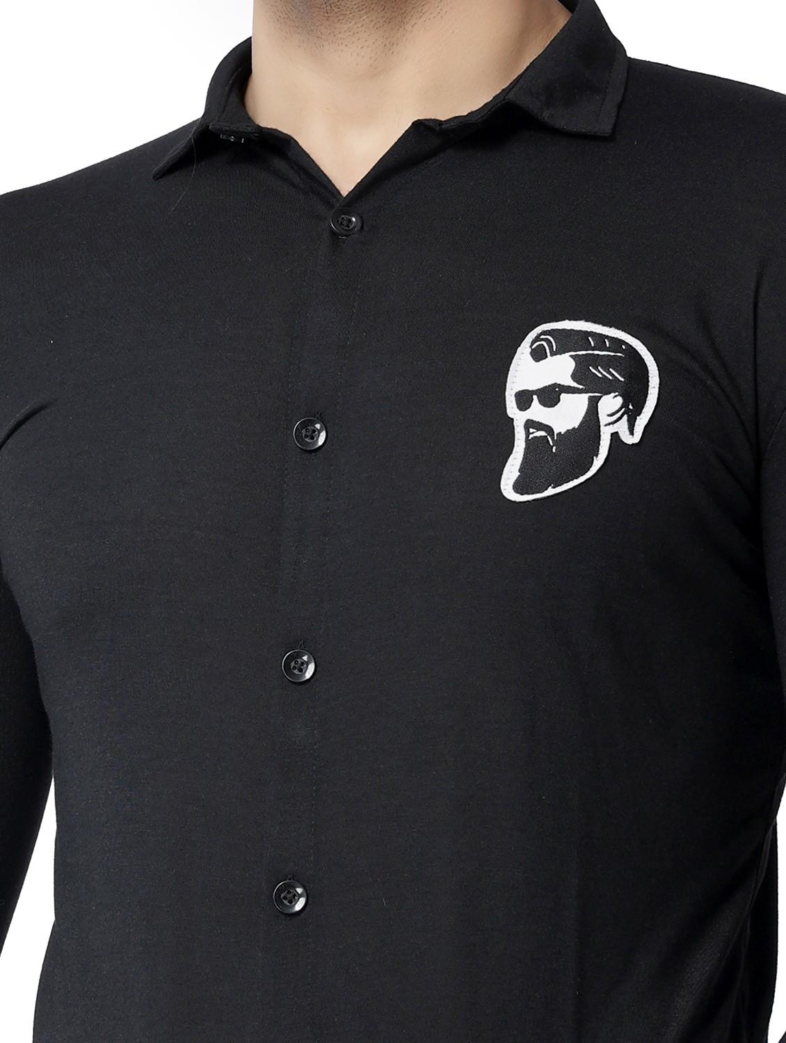 black cotton blend casual shirt - 19915448 - Standard Image - 4