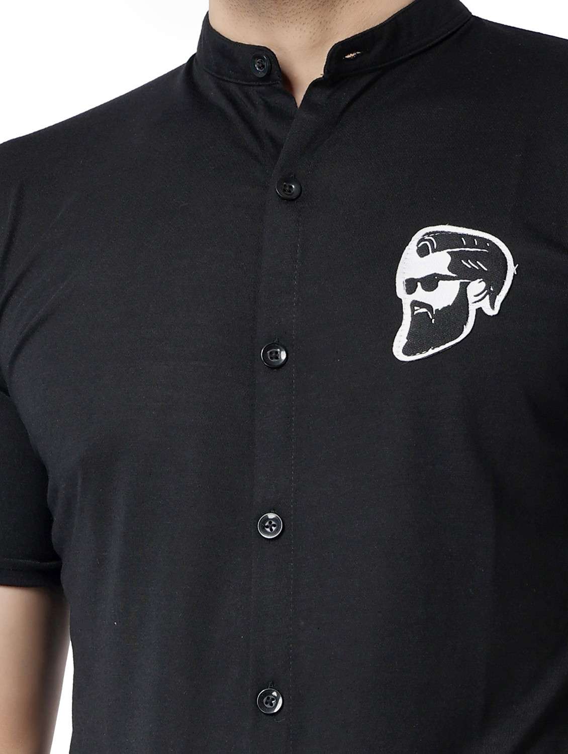 black cotton blend casual shirt - 19915457 -  Standard Image - 4