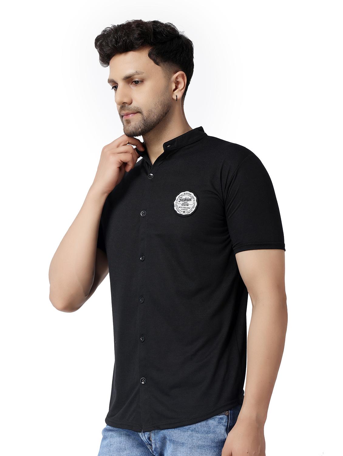 black cotton blend casual shirt - 19915460 - Standard Image - 1