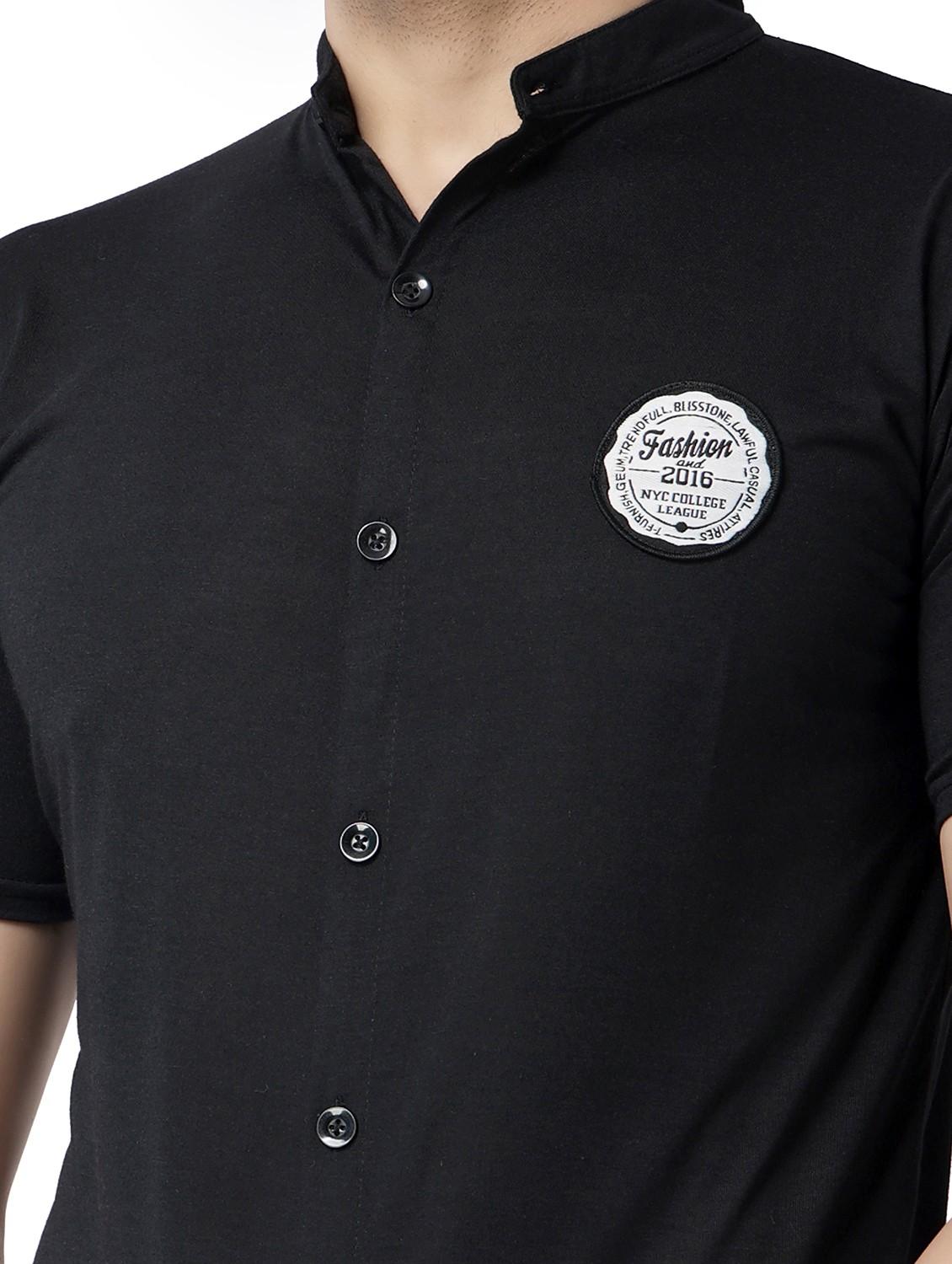 black cotton blend casual shirt - 19915460 - Standard Image - 4