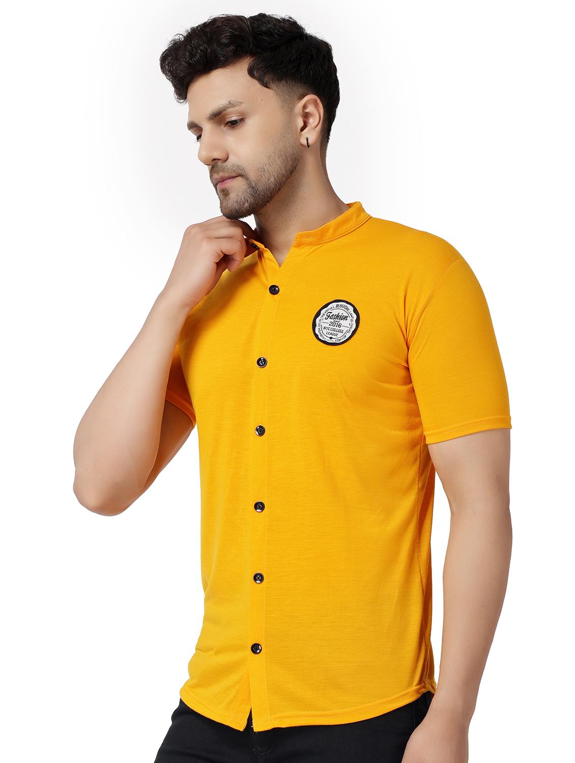 yellow cotton blend casual shirt - 19915462 - Standard Image - 1