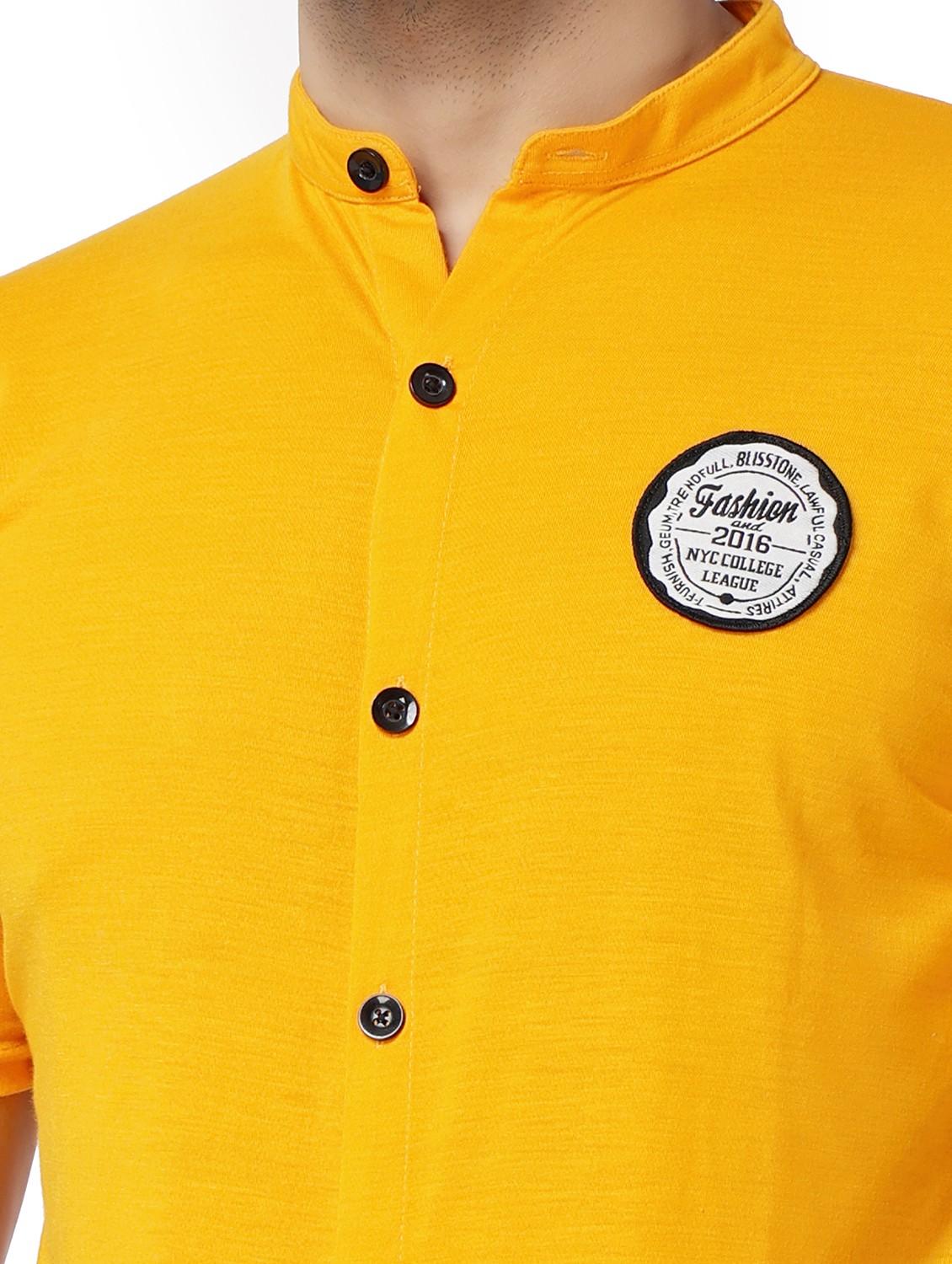 yellow cotton blend casual shirt - 19915462 - Standard Image - 4