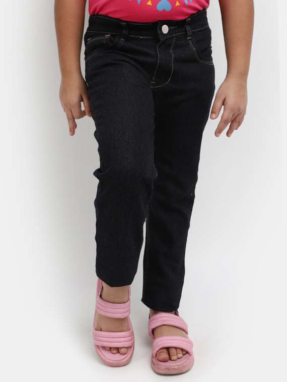 girls solid slim fit jeans