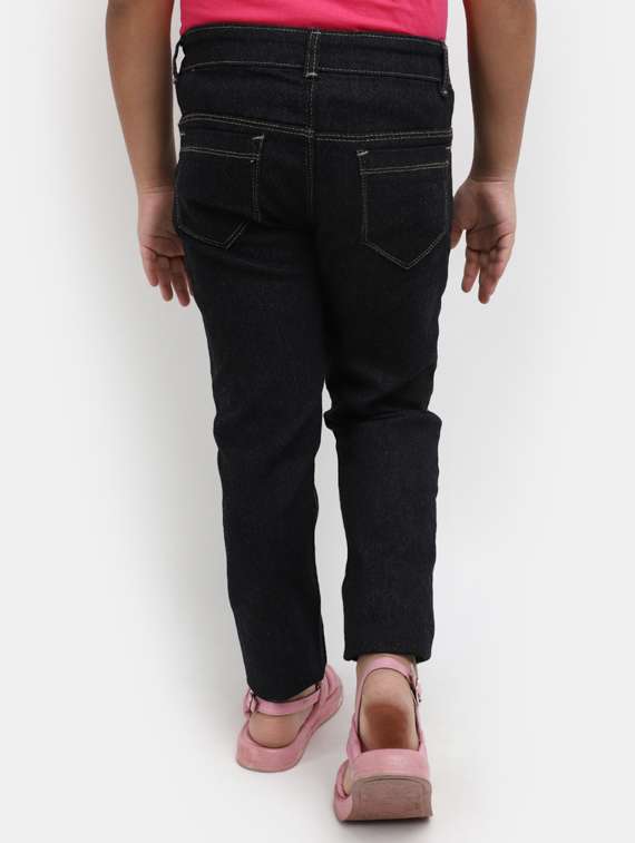 girls solid slim fit jeans - 19915483 -  Standard Image - 1