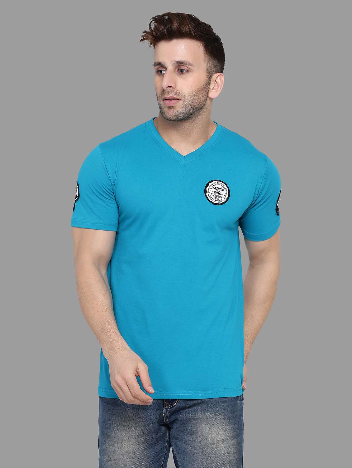 men cotton blend regular t-shirt