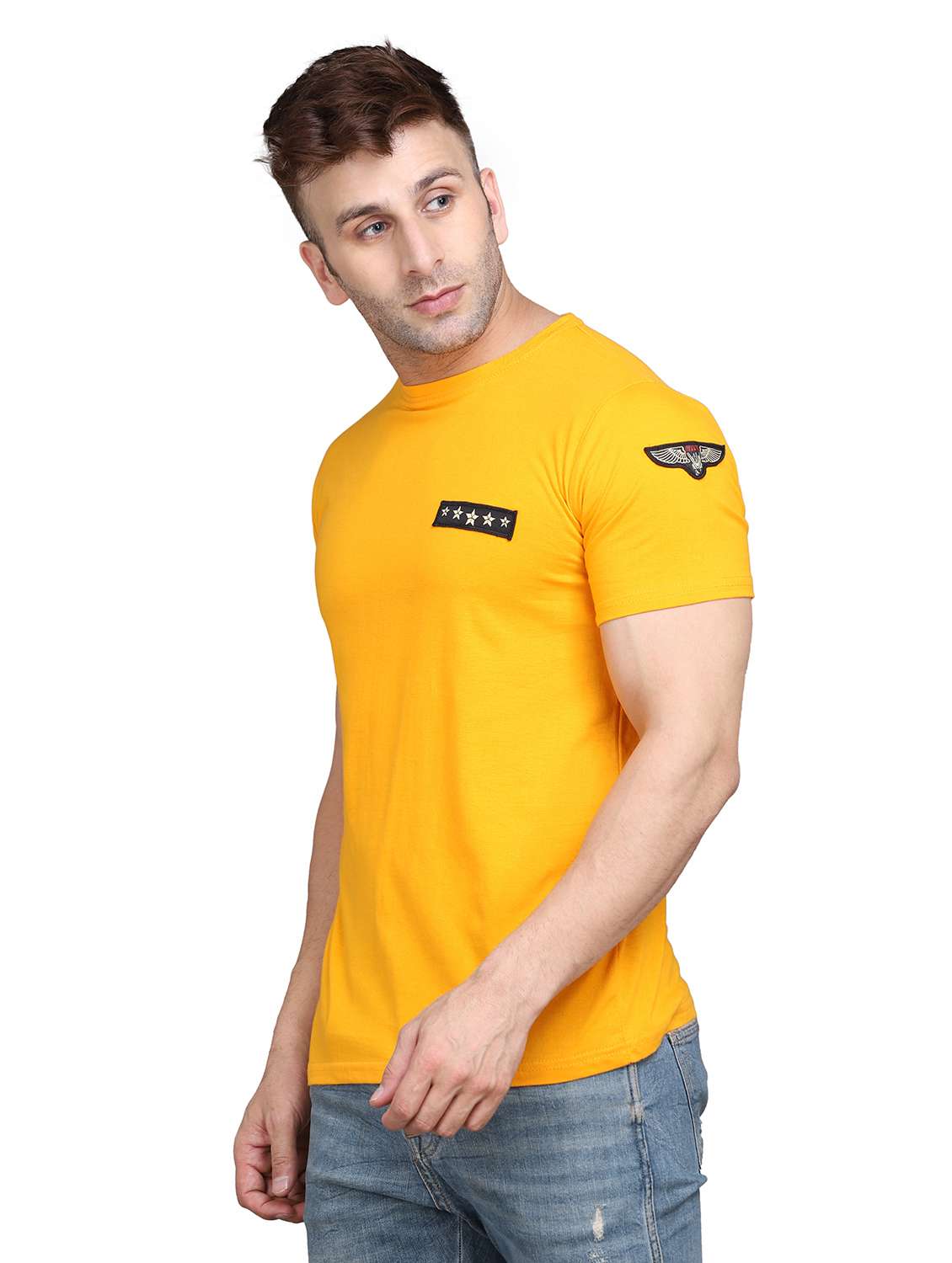 round neck solid regular t-shirt - 19915516 - Standard Image - 1