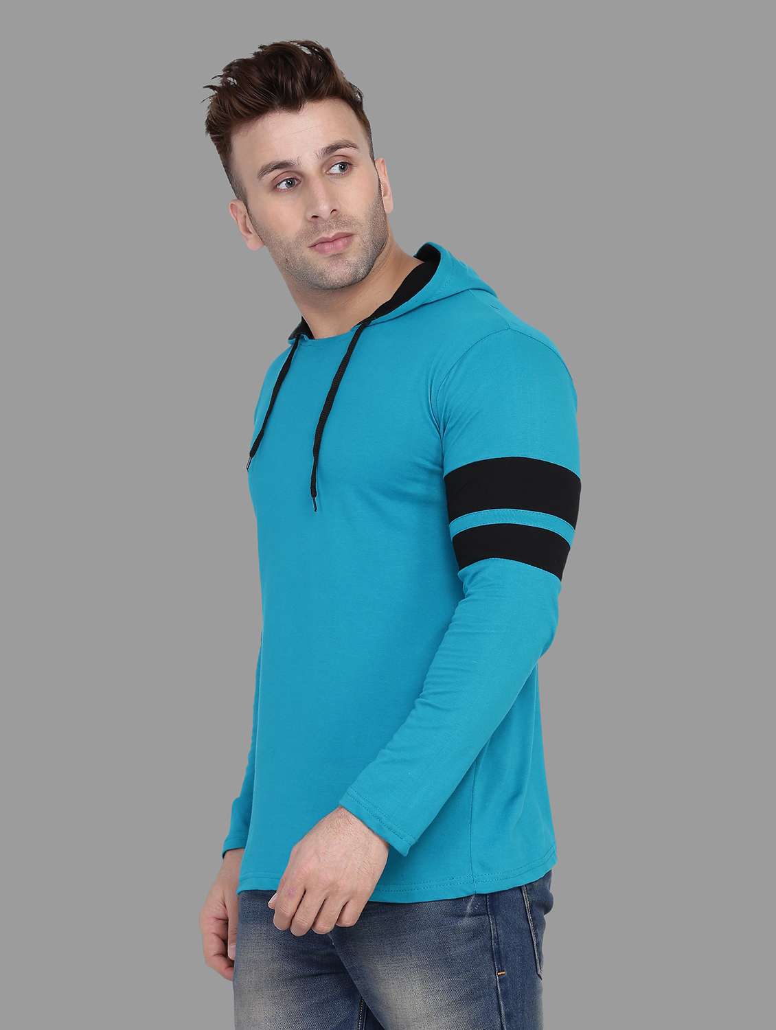 mens color block sweatshirt - 19915529 - Standard Image - 1
