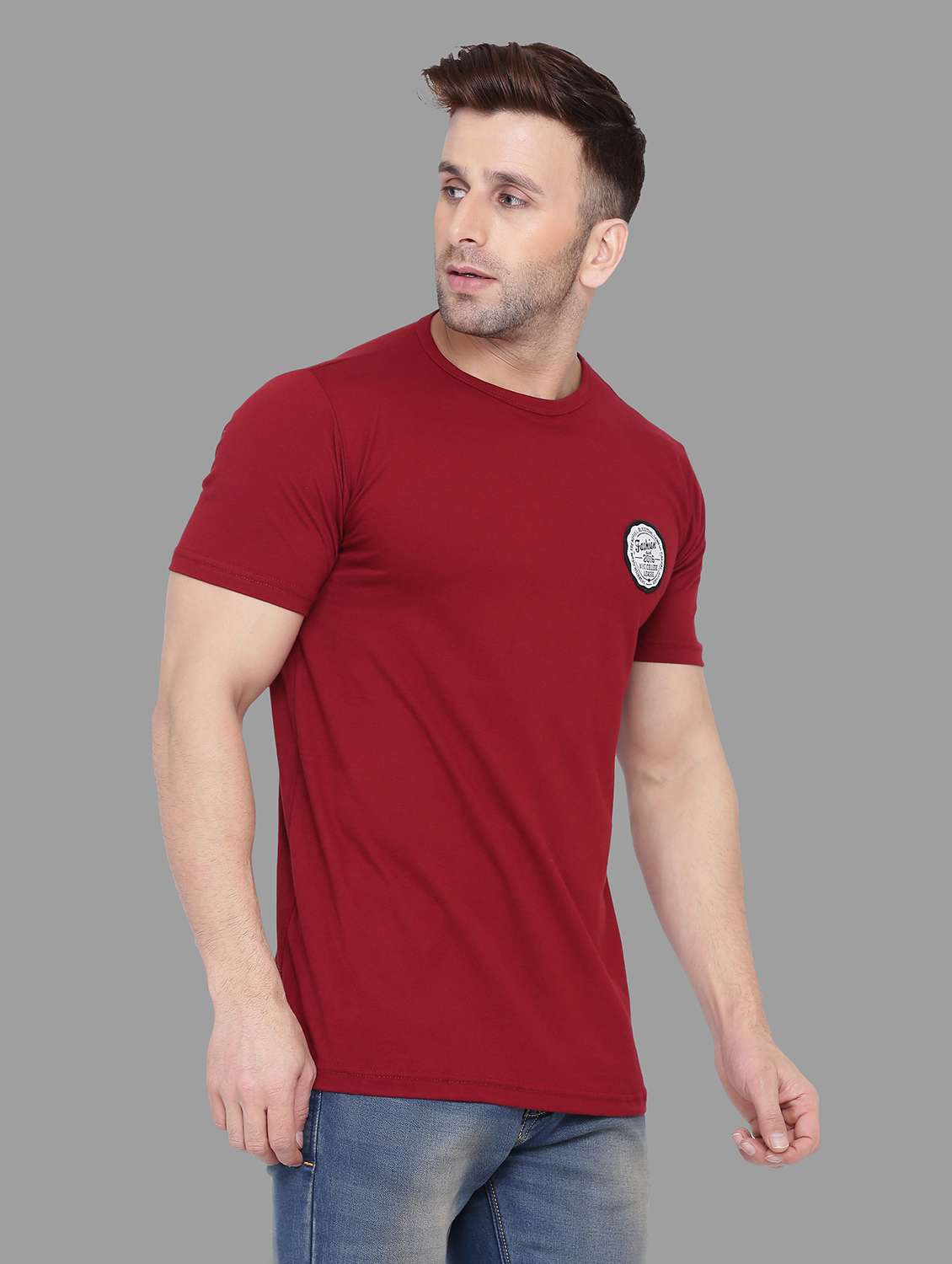 men round neck cotton t-shirt - 19915557 -  Standard Image - 1