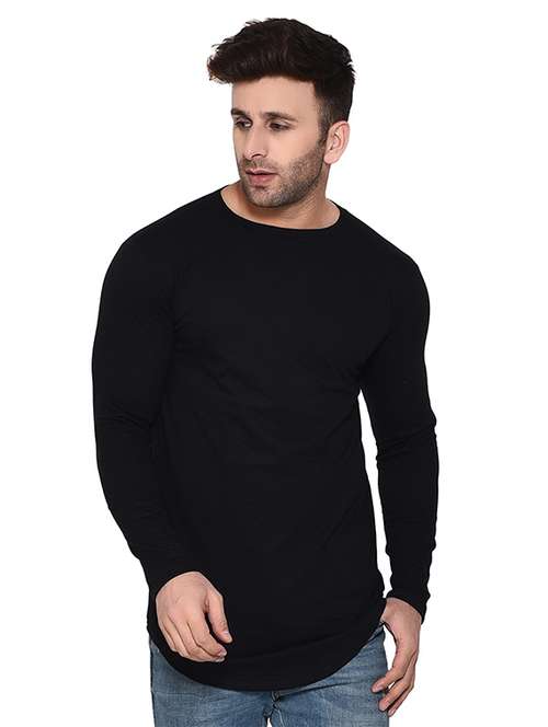 men black slim fit long sleeve t-shirt - 19915559 - Standard Image - 0