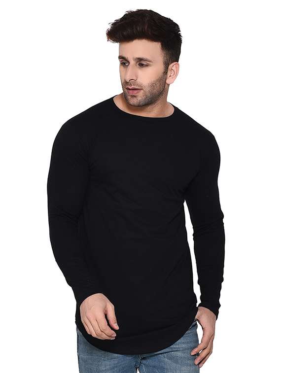 men black slim fit long sleeve t-shirt - 19915559 - Zoom Image - 0