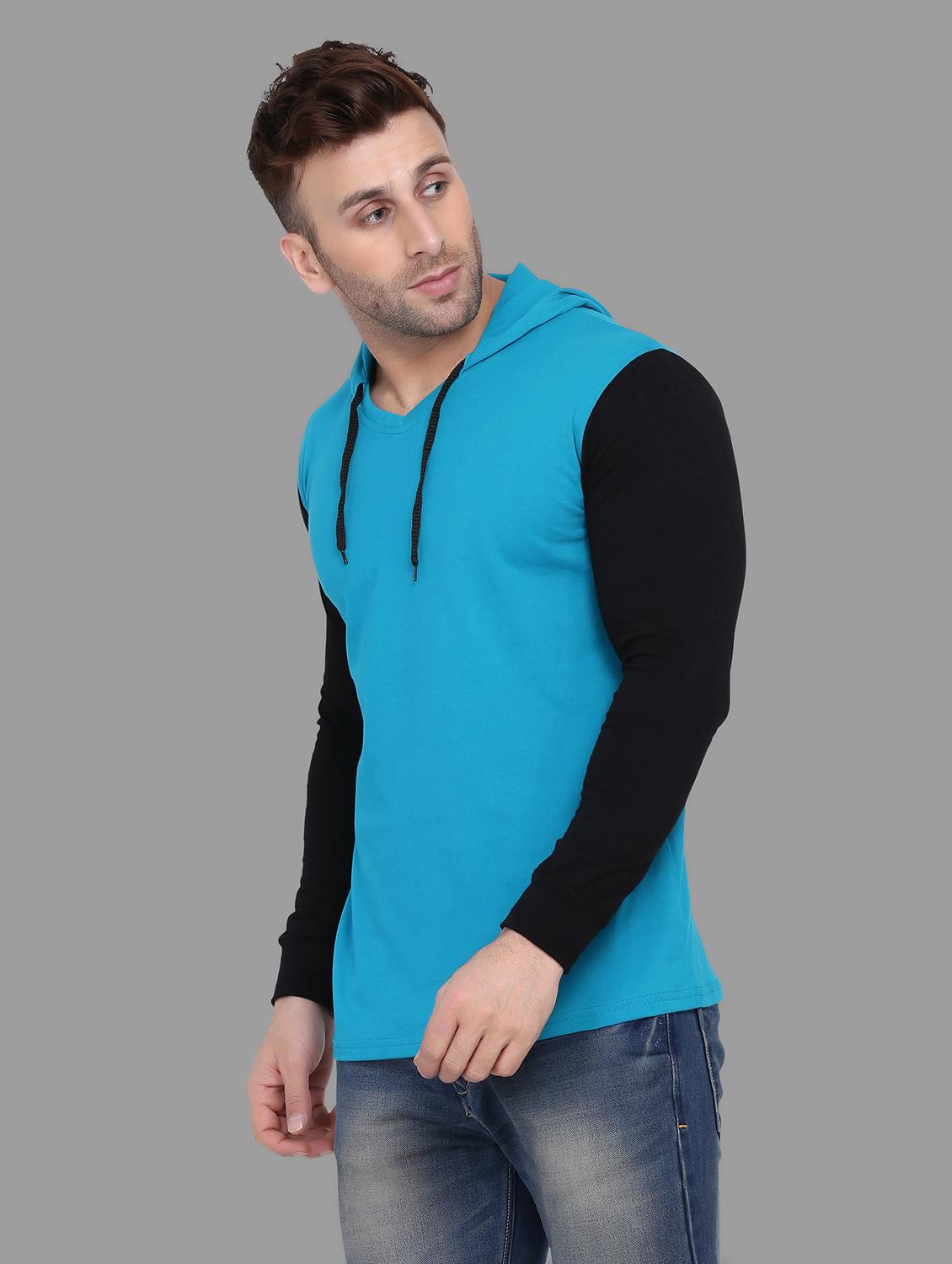 hood neck color block regular t-shirt - 19915569 -  Standard Image - 1