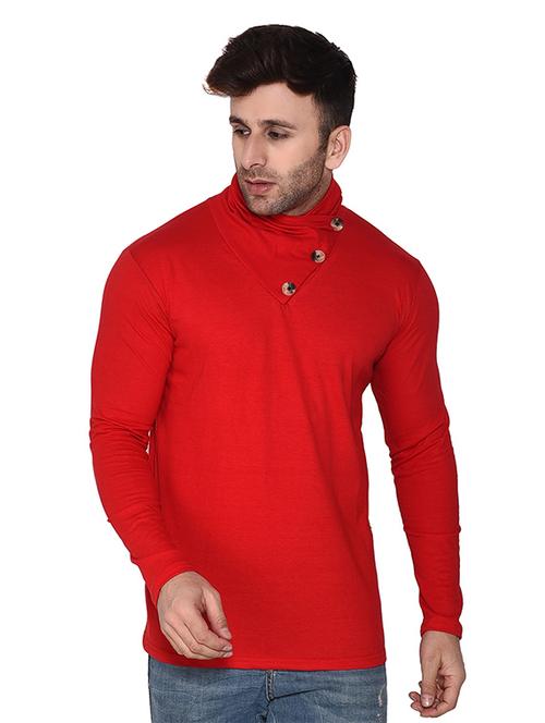 high neck solid regular t-shirt - 19915602 -  Standard Image - 0