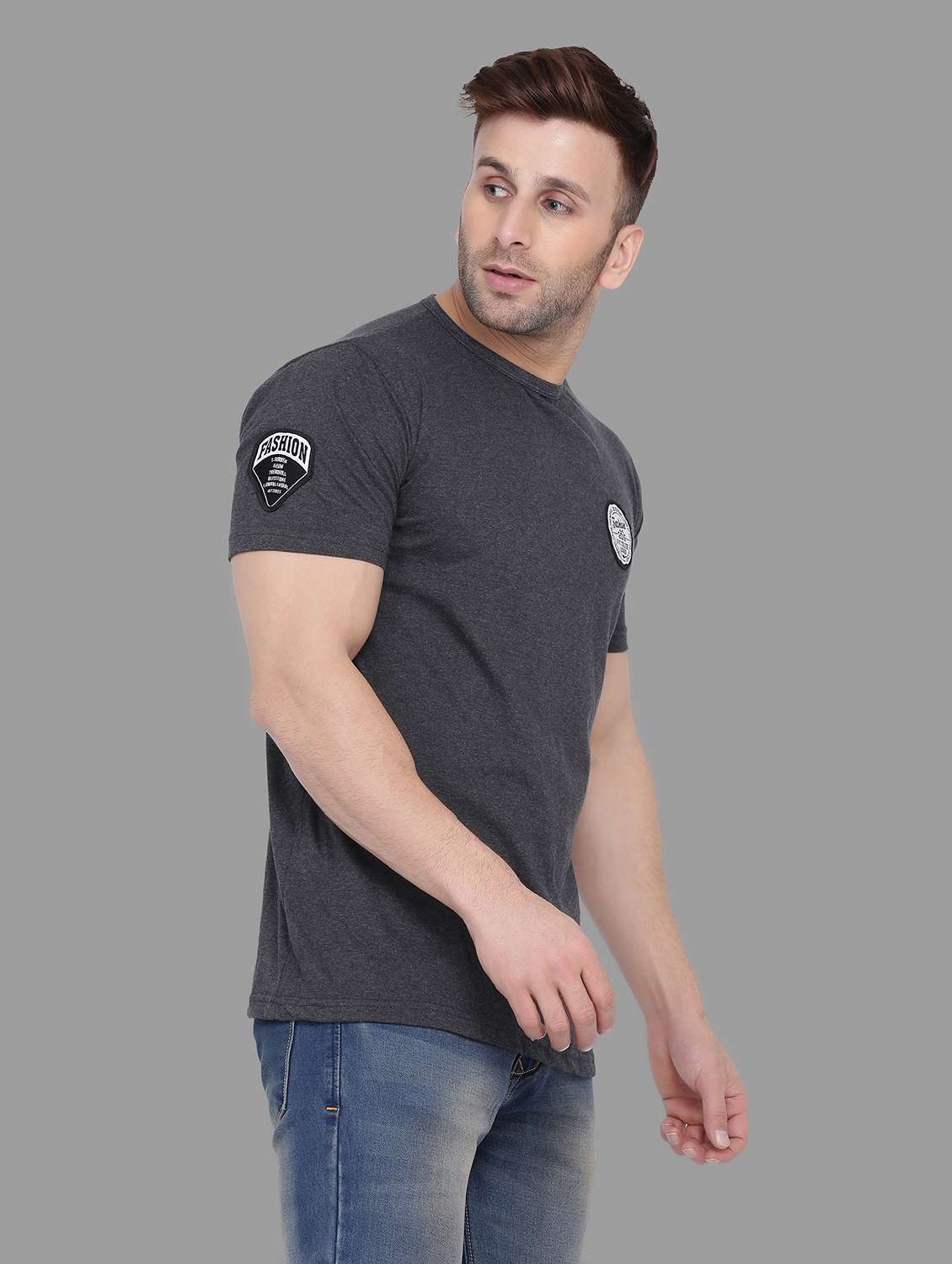 men round neck cotton t-shirt - 19915604 -  Standard Image - 1